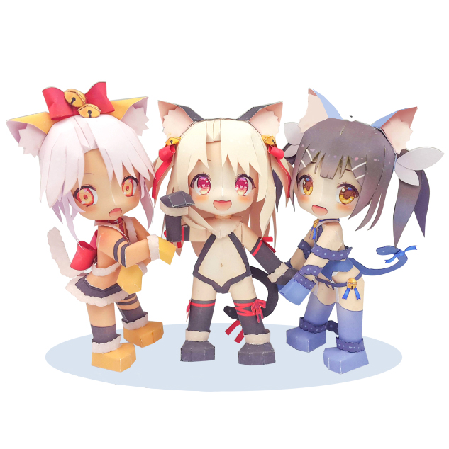 Chloe von Eizbern, Illyasveil von Eizbern, and Edelfelt Miyu Fate Kaleid Prims